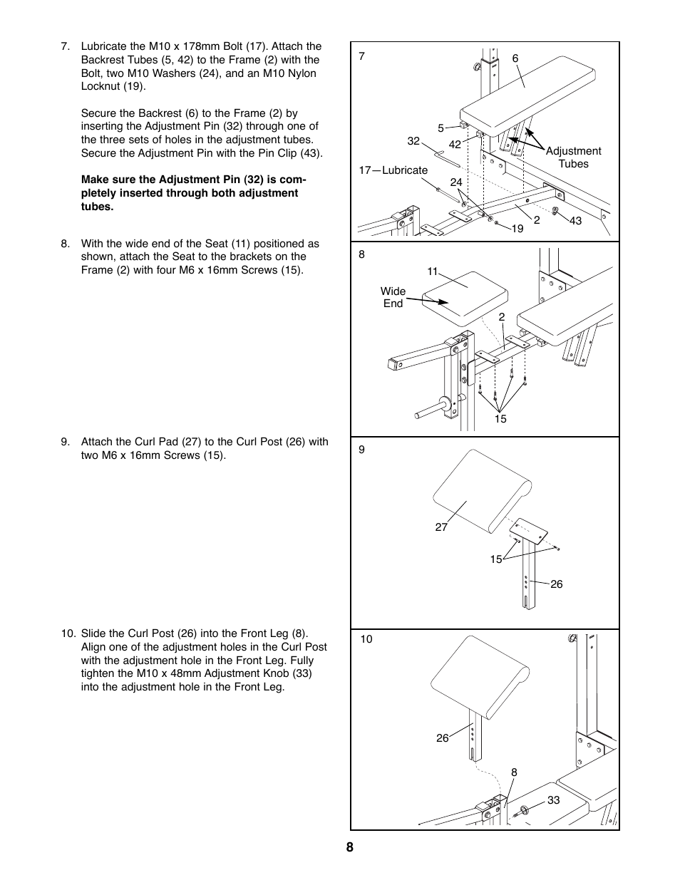 Weider WEBE13100 User Manual | Page 8 / 16