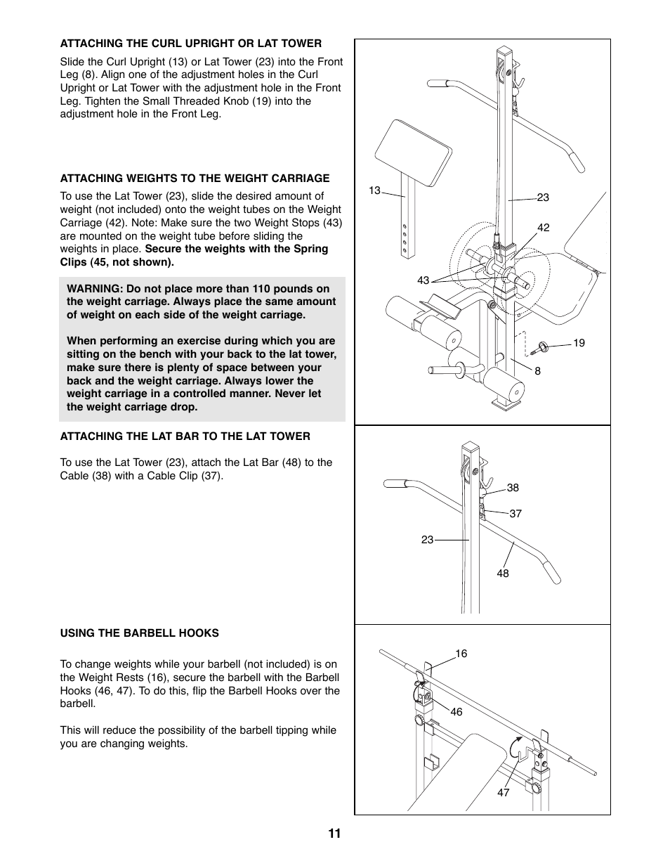 Weider WEBE06690 User Manual | Page 11 / 16