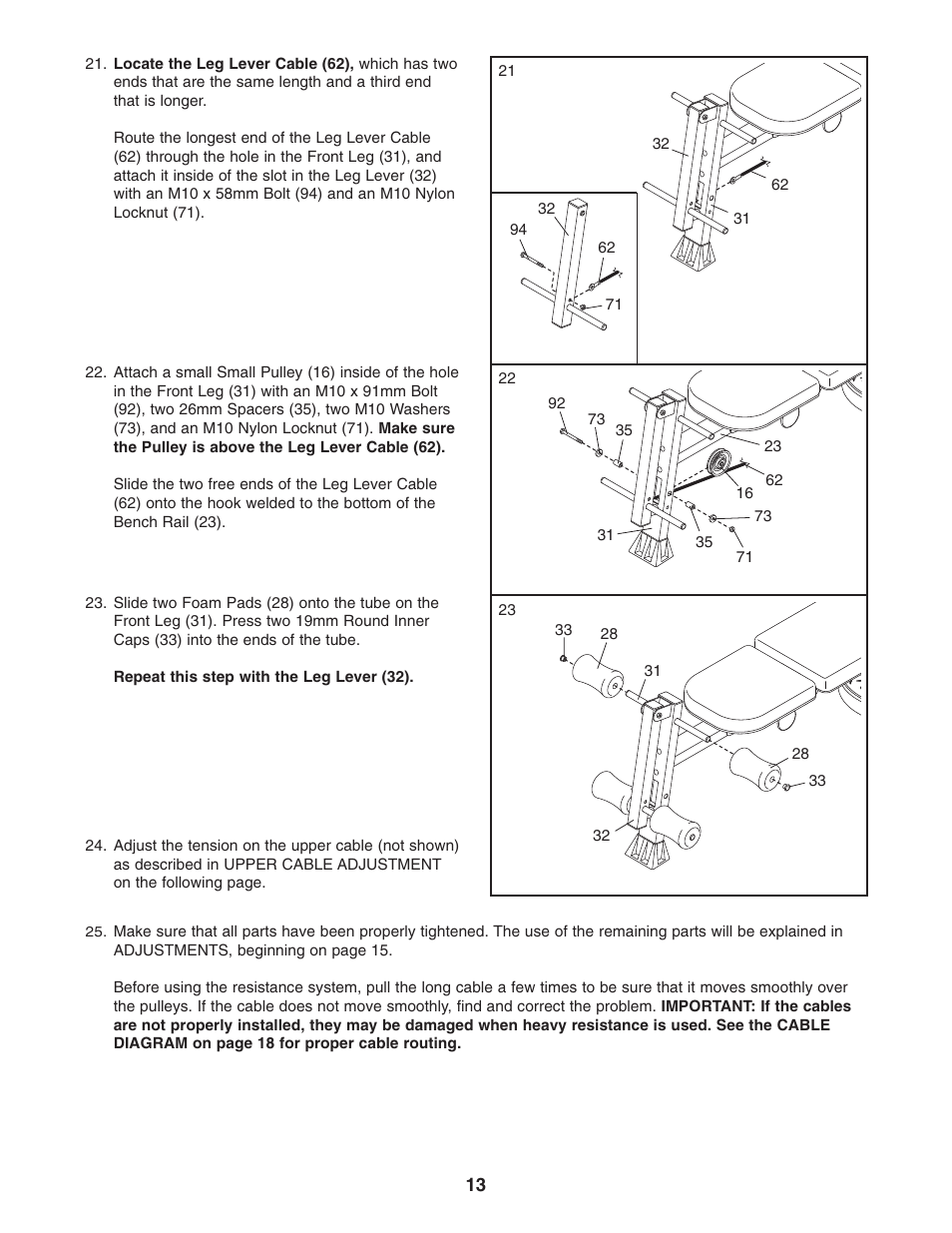 Weider WESY68632 User Manual | Page 13 / 27