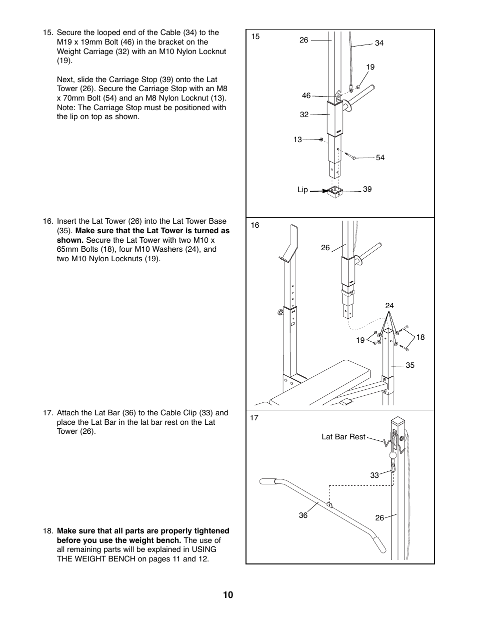 Weider PRO 900 User Manual | Page 10 / 20
