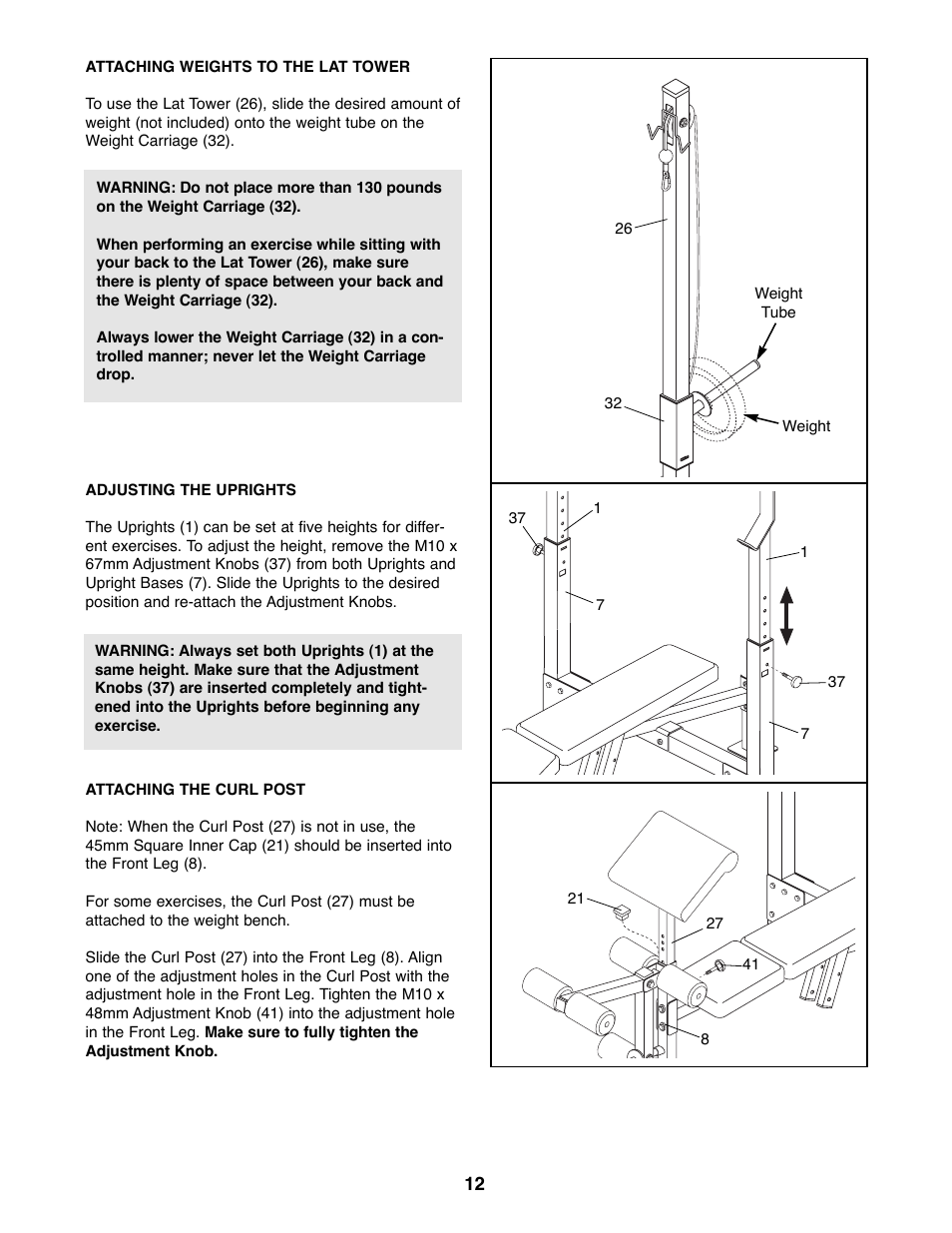 Weider PRO 900 User Manual | Page 12 / 20