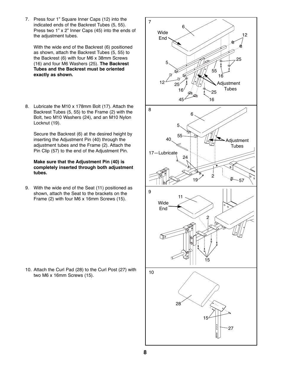 Weider PRO 900 User Manual | Page 8 / 20