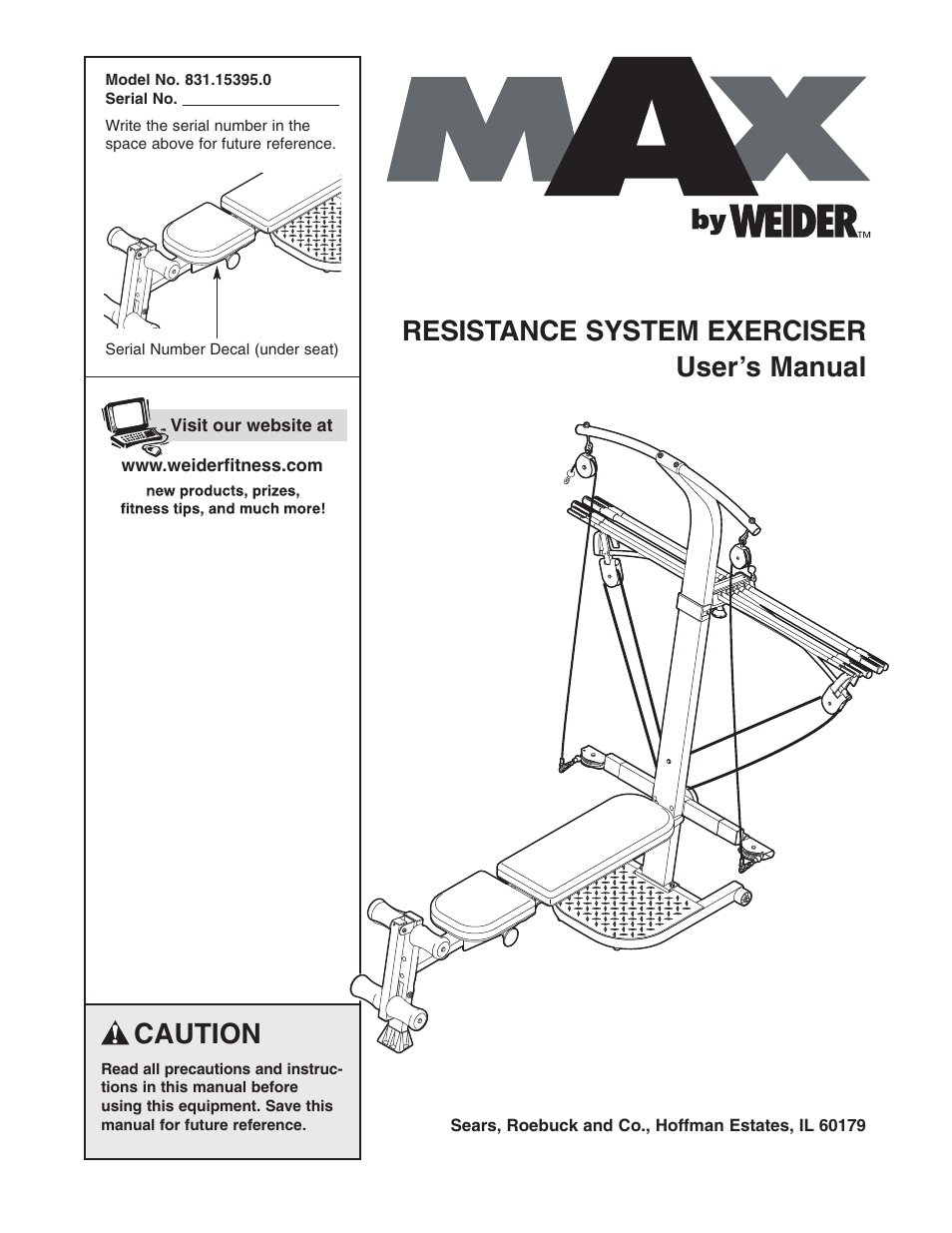 Weider 831.15395.0 User Manual | 24 pages