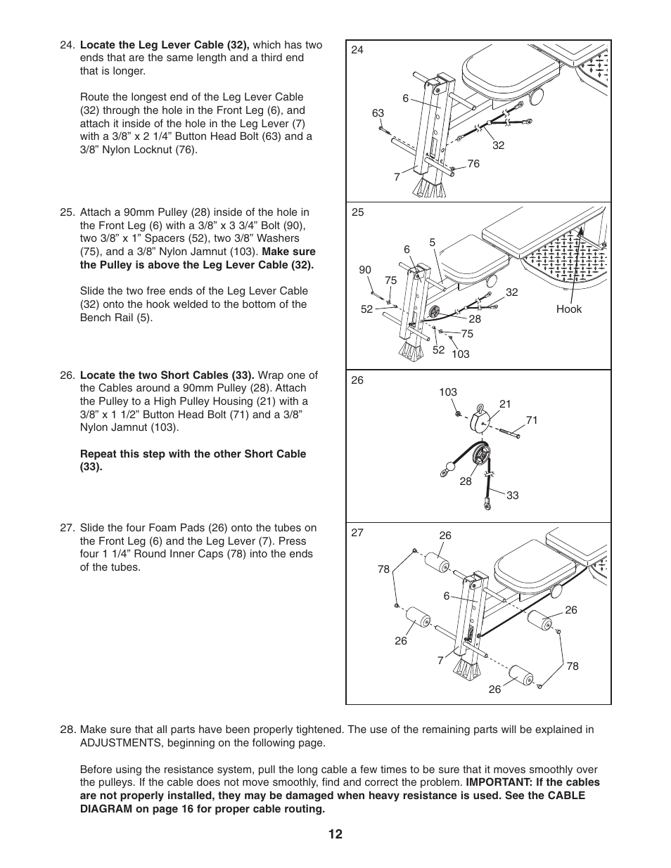 Weider 831.15395.0 User Manual | Page 12 / 24