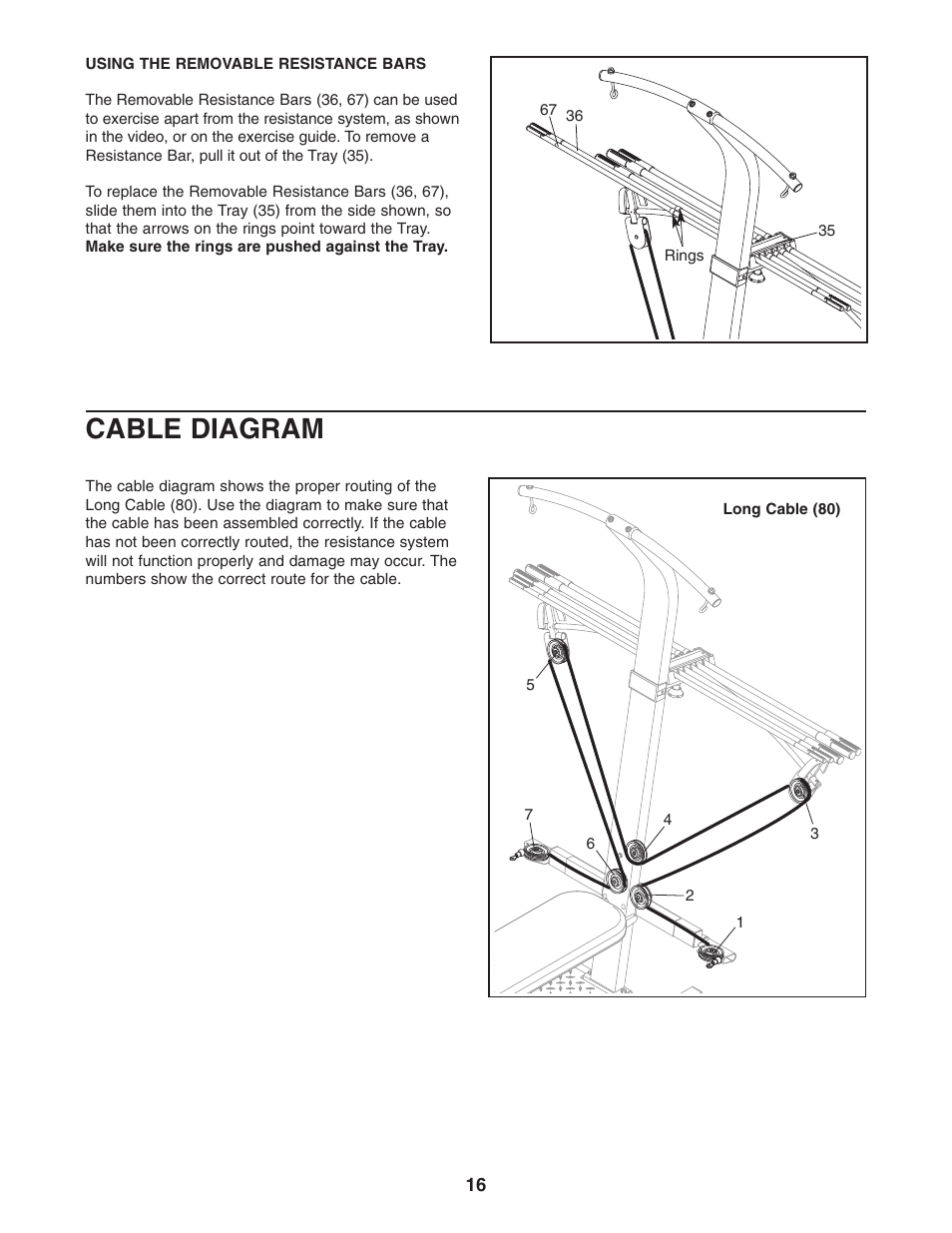 Cable diagram | Weider 831.15395.0 User Manual | Page 16 / 24