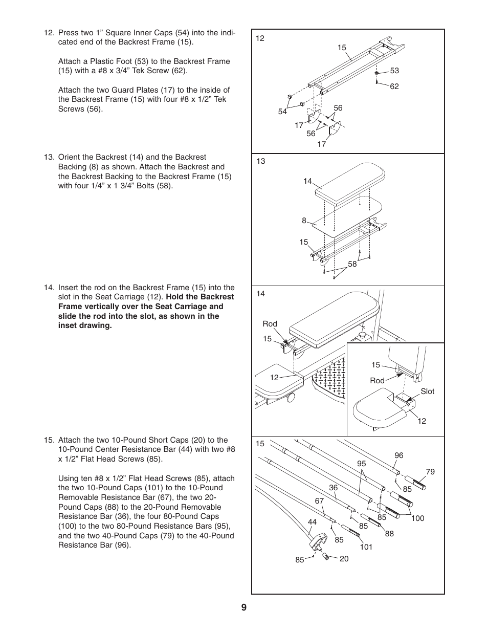 Weider 831.15395.0 User Manual | Page 9 / 24
