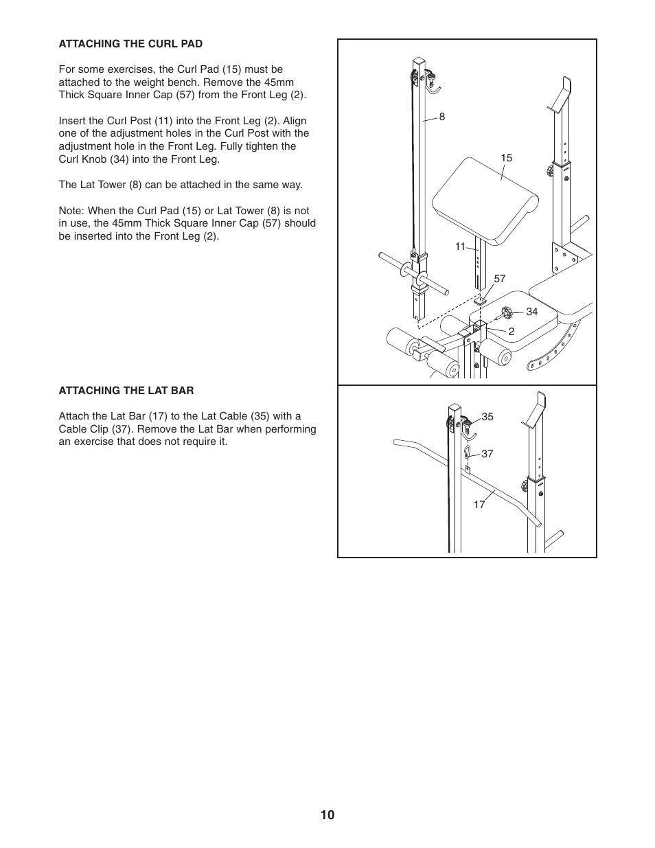 Weider Pro 260 831.15609.0 User Manual | Page 10 / 18