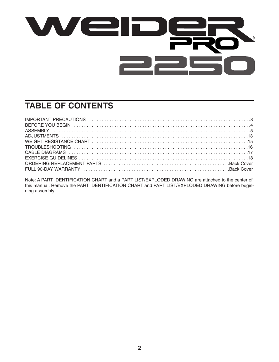 Weider 831.159301 User Manual | Page 2 / 24