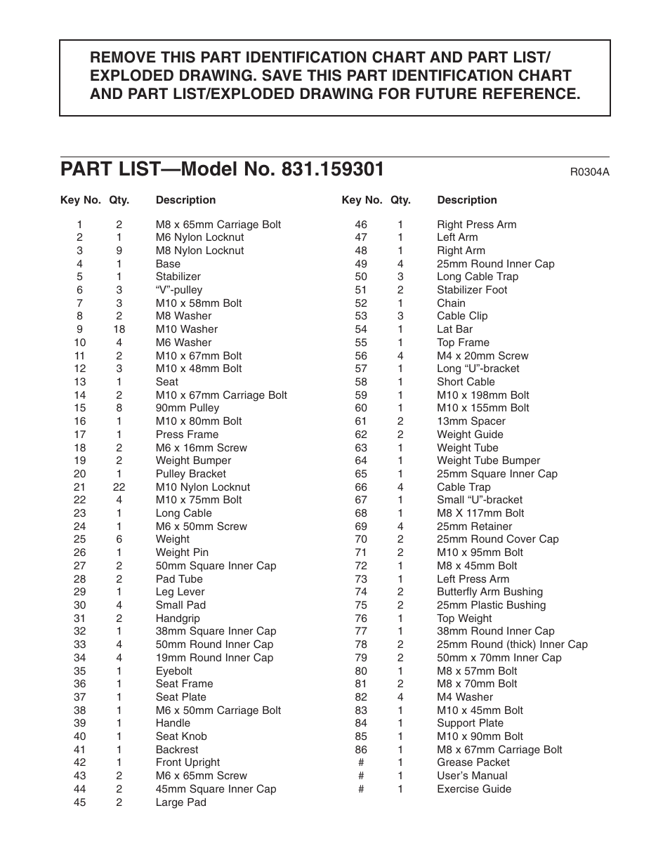 Weider 831.159301 User Manual | Page 22 / 24