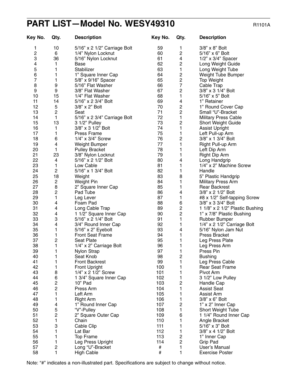 Weider WESY49310 User Manual | Page 31 / 33