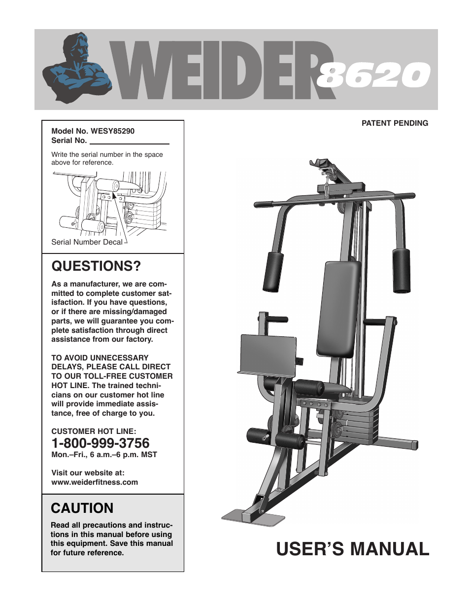 Weider WESY85290 User Manual | 25 pages