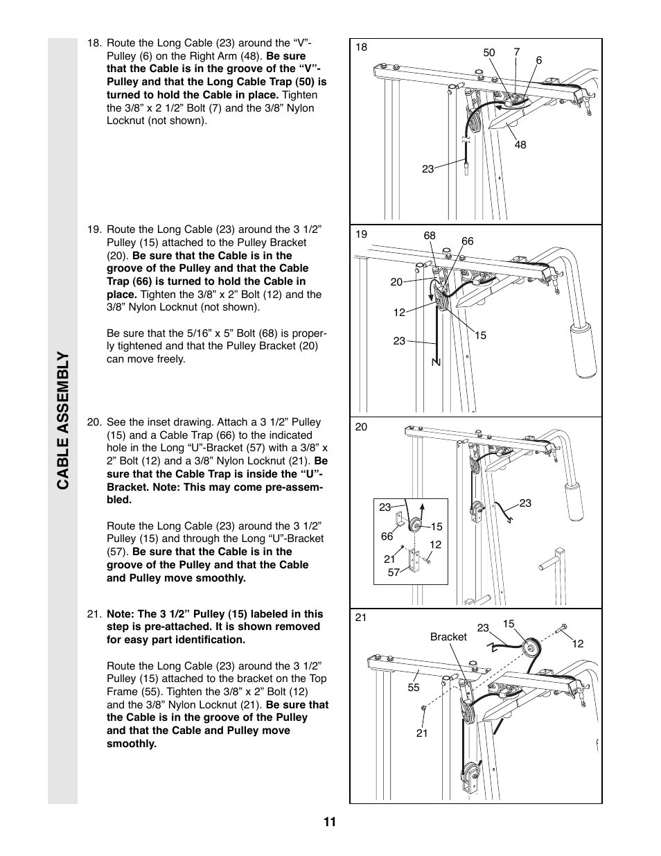 Cable assembl y | Weider WESY85290 User Manual | Page 11 / 25