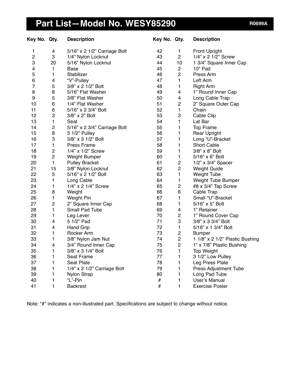 Weider WESY85290 User Manual | Page 23 / 25