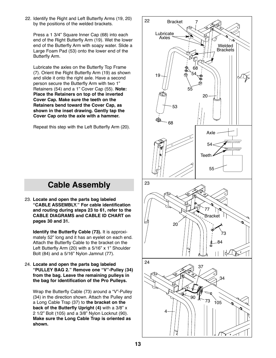 Cable assembly | Weider 831.159830 User Manual | Page 13 / 39