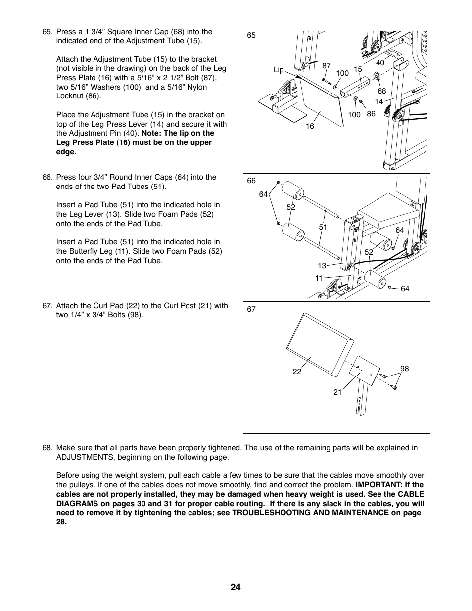 Weider 831.159830 User Manual | Page 24 / 39