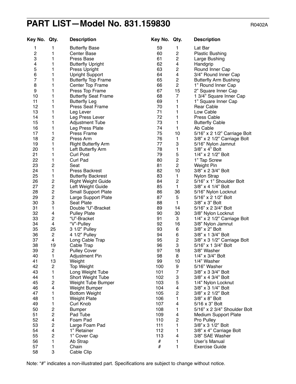 Weider 831.159830 User Manual | Page 38 / 39