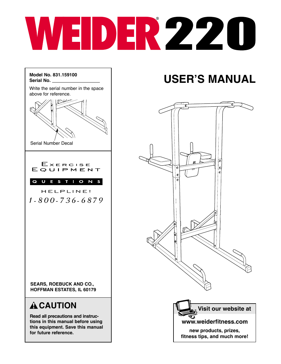 Weider 220 User Manual | 16 pages