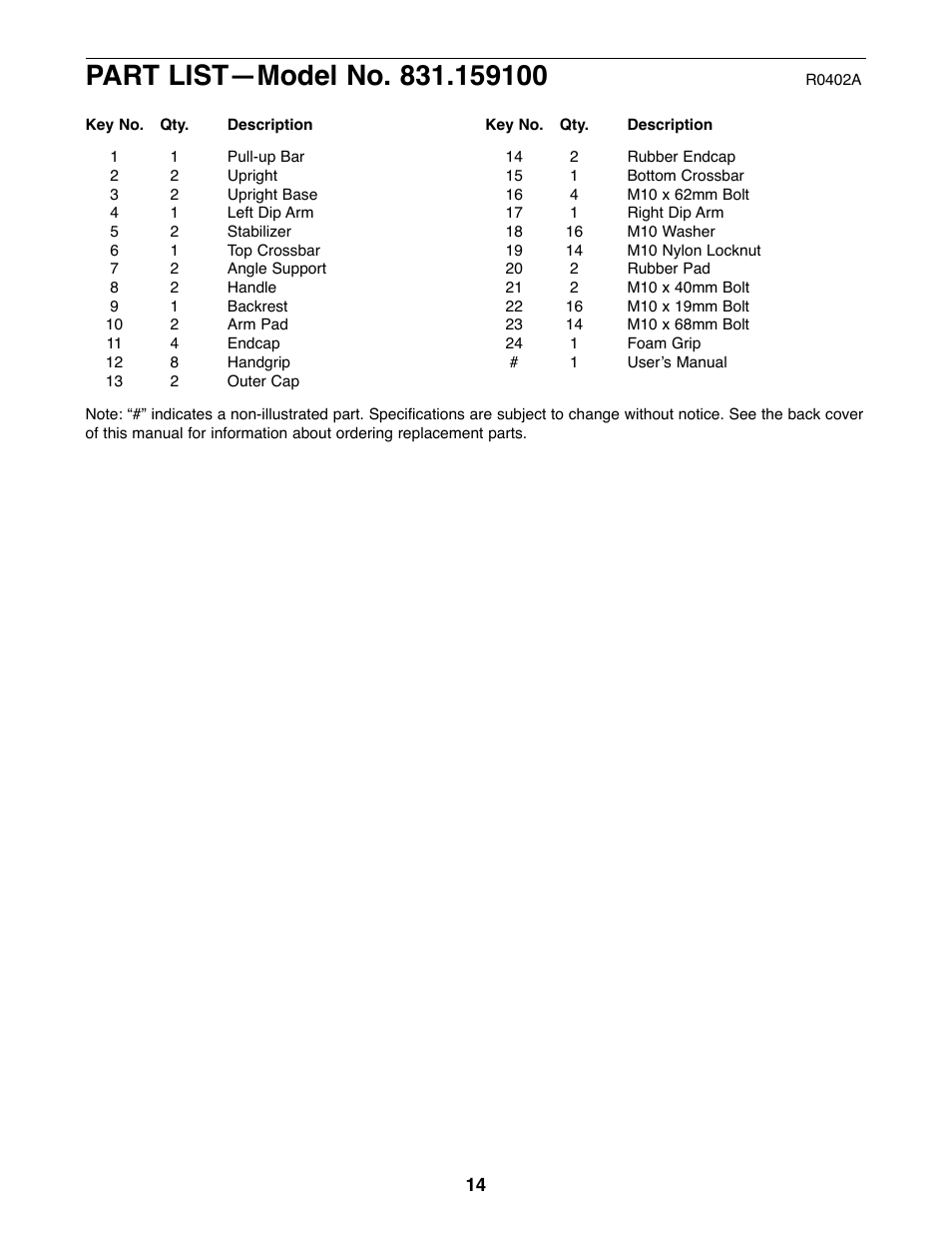 Weider 220 User Manual | Page 14 / 16