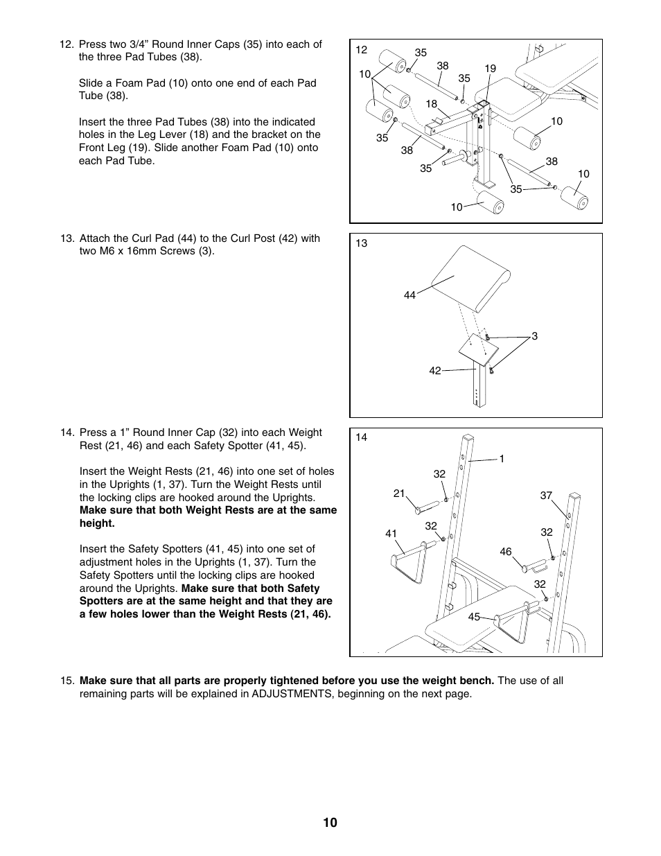 Weider WEBE64410 User Manual | Page 10 / 18