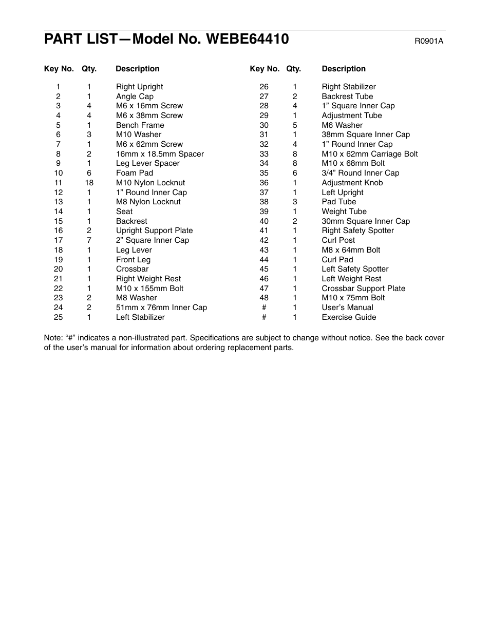 Weider WEBE64410 User Manual | Page 16 / 18