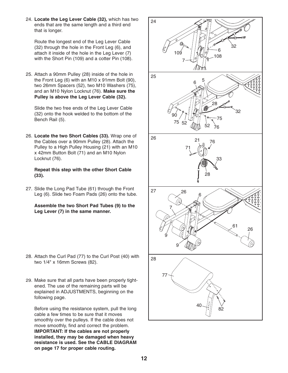 Weider 831.15392.3 User Manual | Page 12 / 24