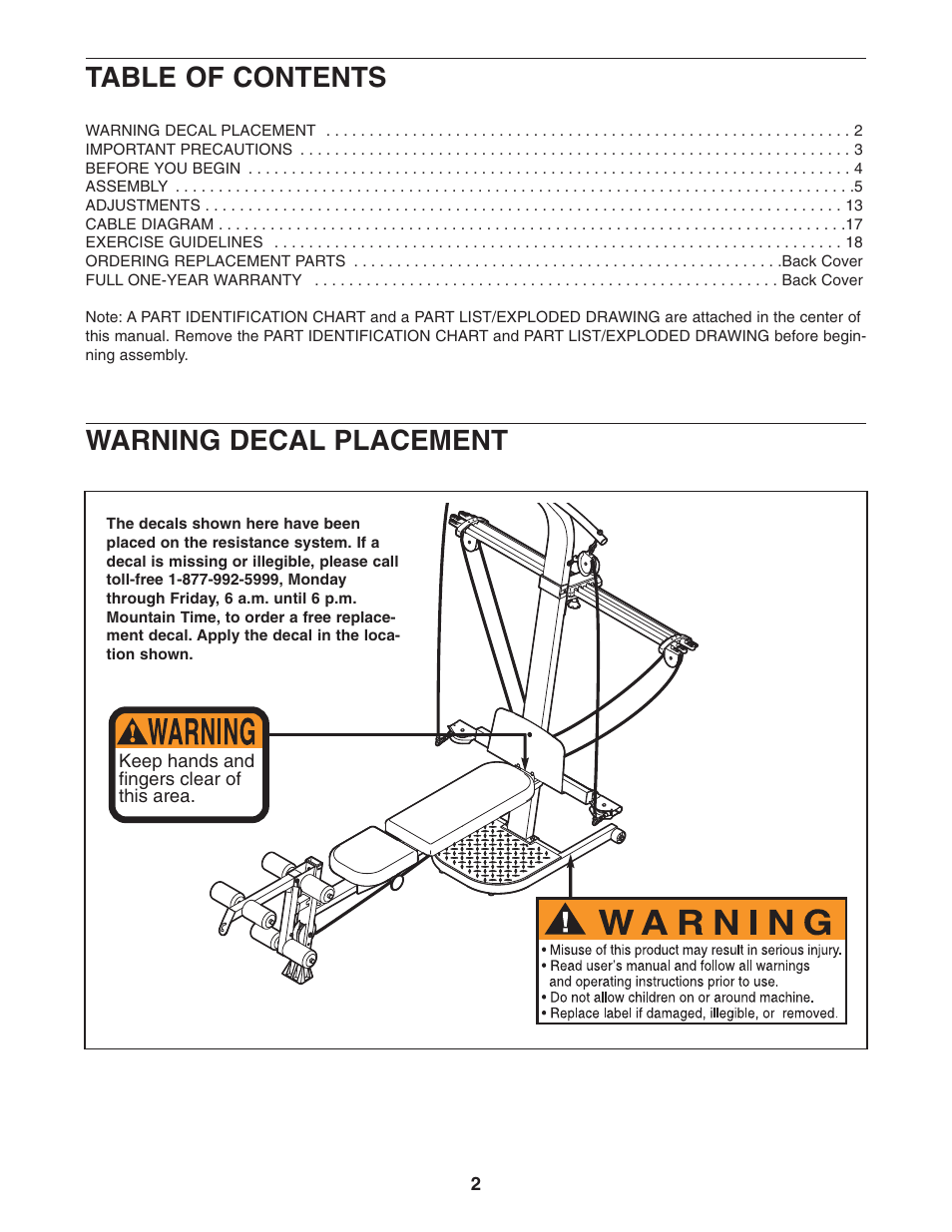 Weider 831.15392.3 User Manual | Page 2 / 24