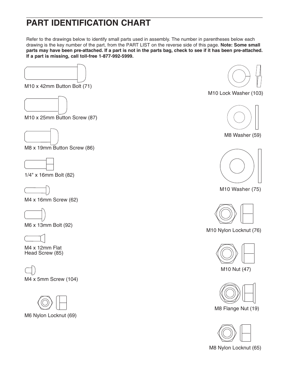 Part identification chart | Weider 831.15392.3 User Manual | Page 20 / 24