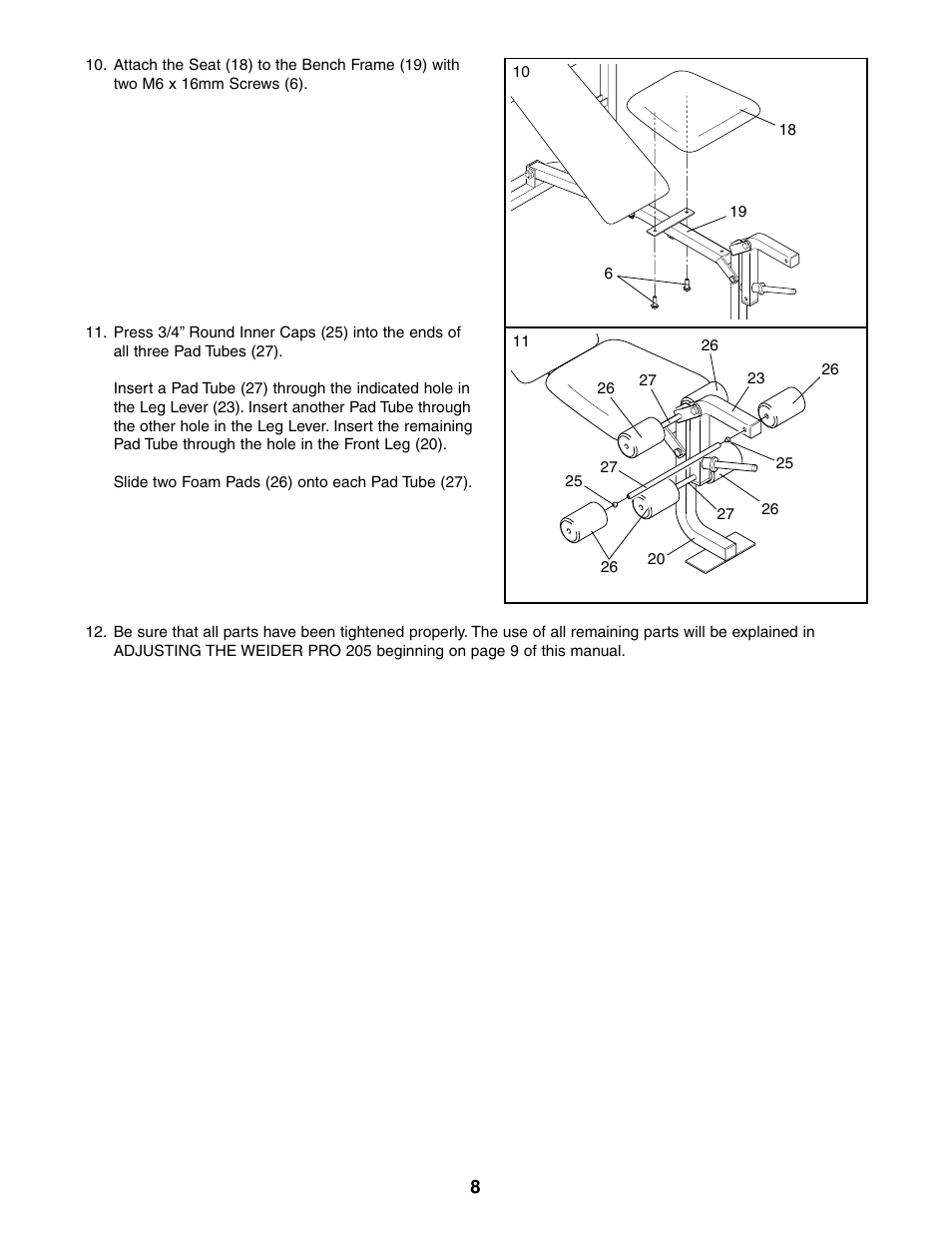 Weider 831.150360 User Manual | Page 8 / 16