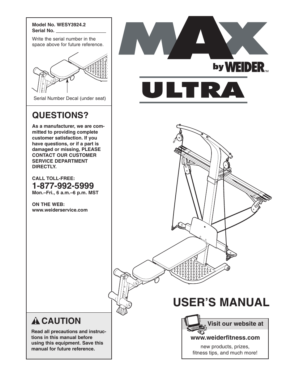 Weider WESY3924.2 User Manual | 24 pages