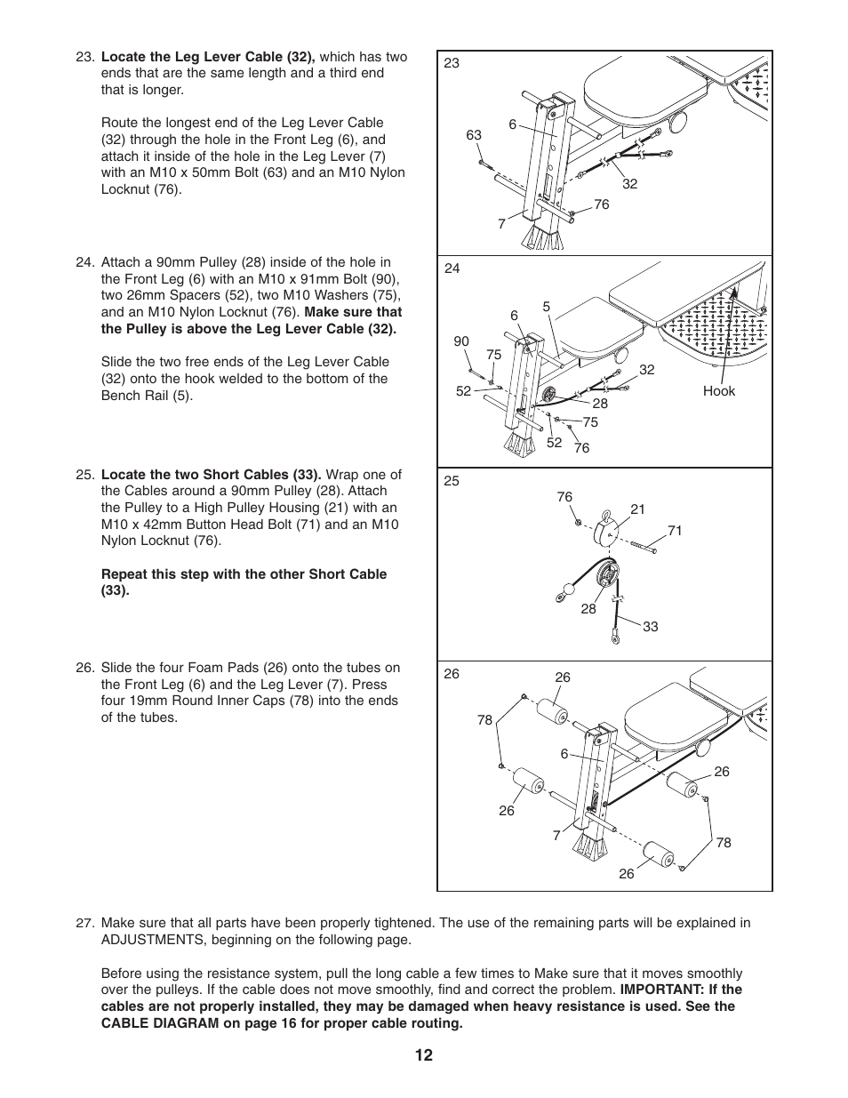Weider WESY3924.2 User Manual | Page 12 / 24