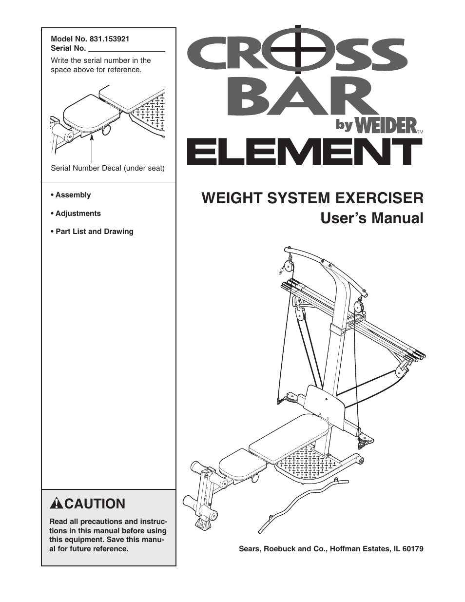 Weider 831.153921 User Manual | 24 pages