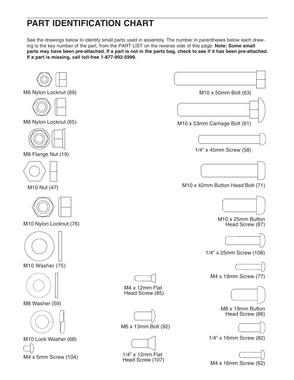 Part identification chart | Weider 831.153921 User Manual | Page 21 / 24