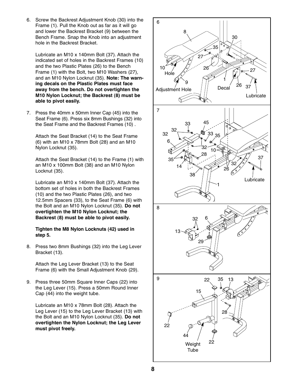 Weider WEBE15210 User Manual | Page 8 / 16