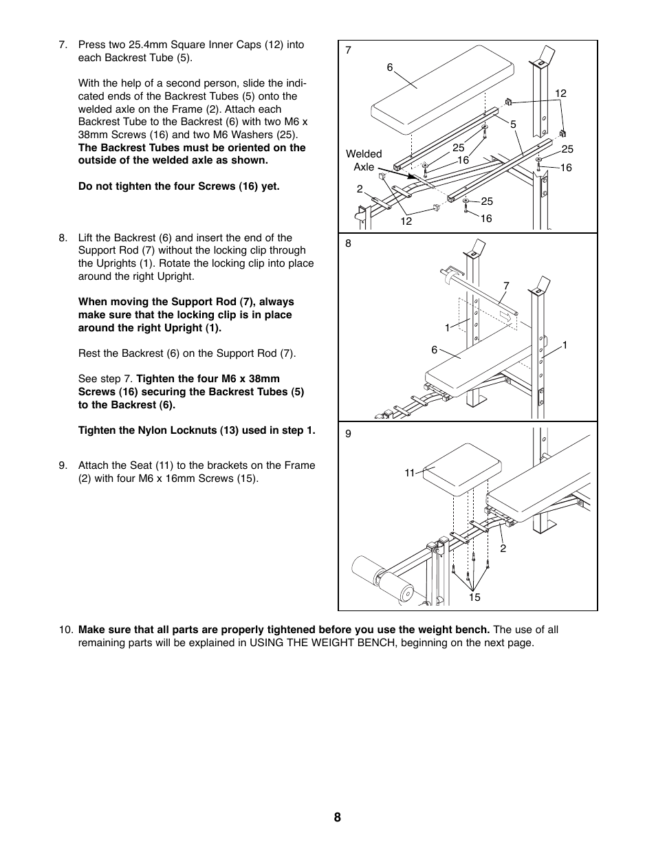 Weider 831.150720 User Manual | Page 8 / 16