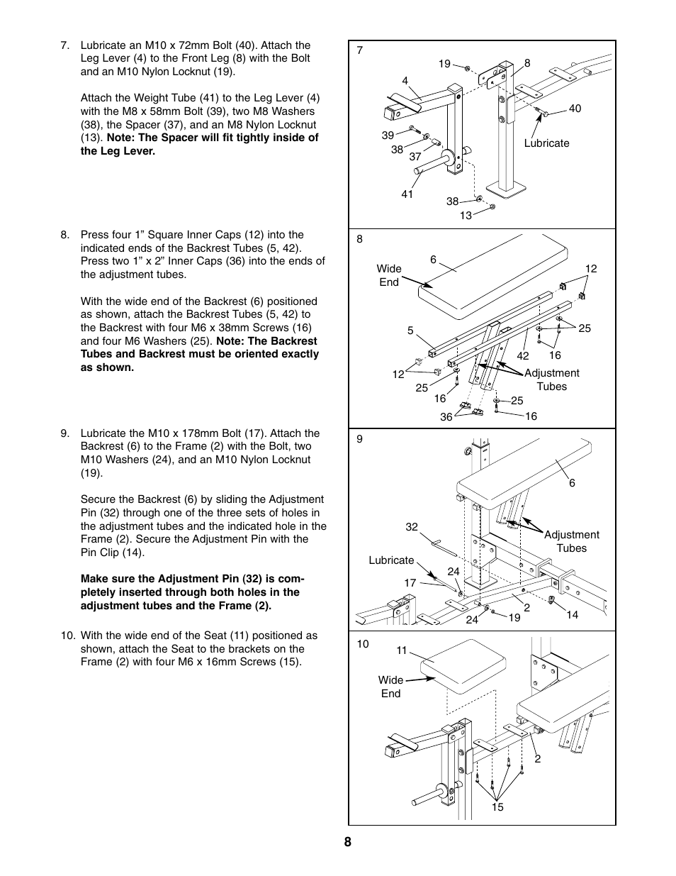 Weider 831.150742 User Manual | Page 8 / 16