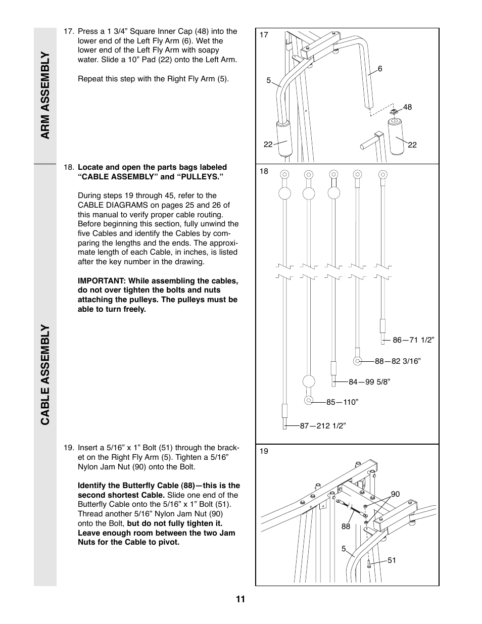 Cable assembl y arm assembl y | Weider 9300 PRO User Manual | Page 11 / 33