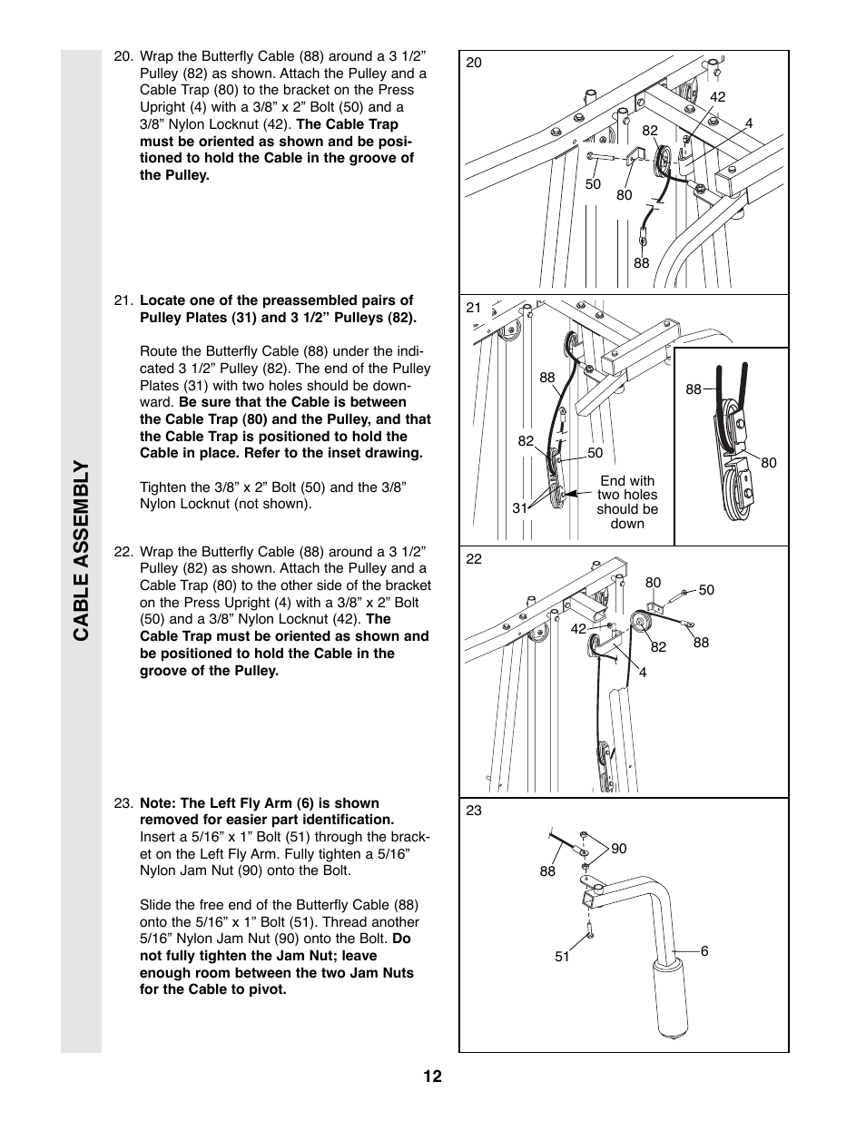 Cable assembl y | Weider 9300 PRO User Manual | Page 12 / 33