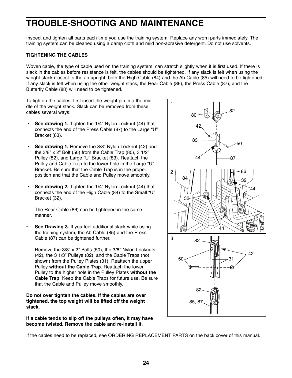 Trouble-shooting and maintenance | Weider 9300 PRO User Manual | Page 24 / 33