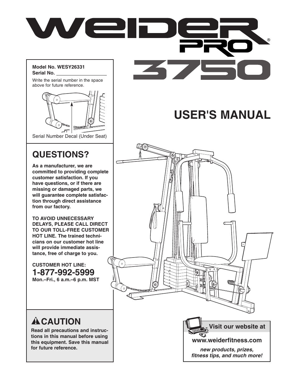 Weider WESY26331 User Manual | 32 pages