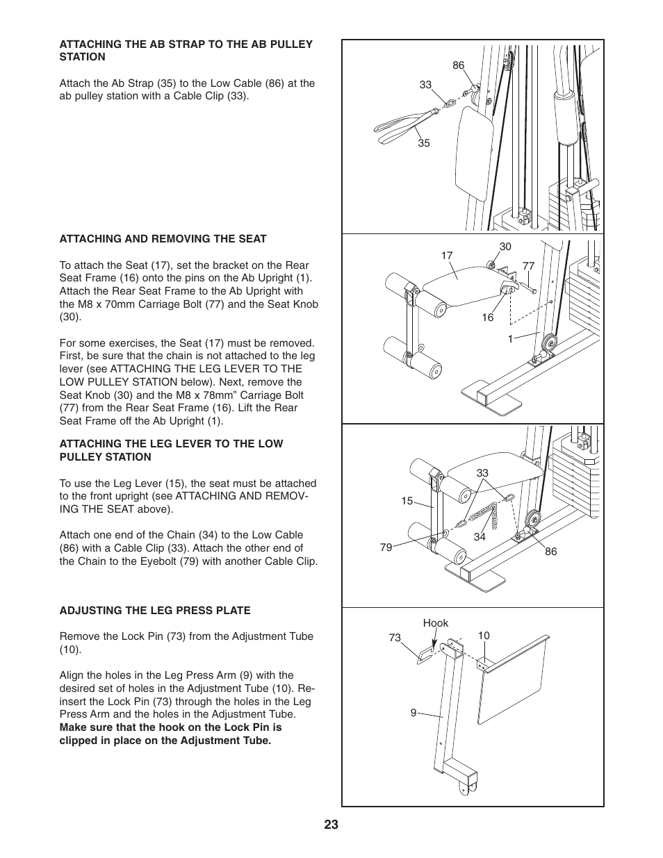 Weider WESY26331 User Manual | Page 23 / 32