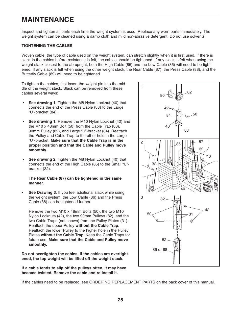 Maintenance | Weider WESY26331 User Manual | Page 25 / 32