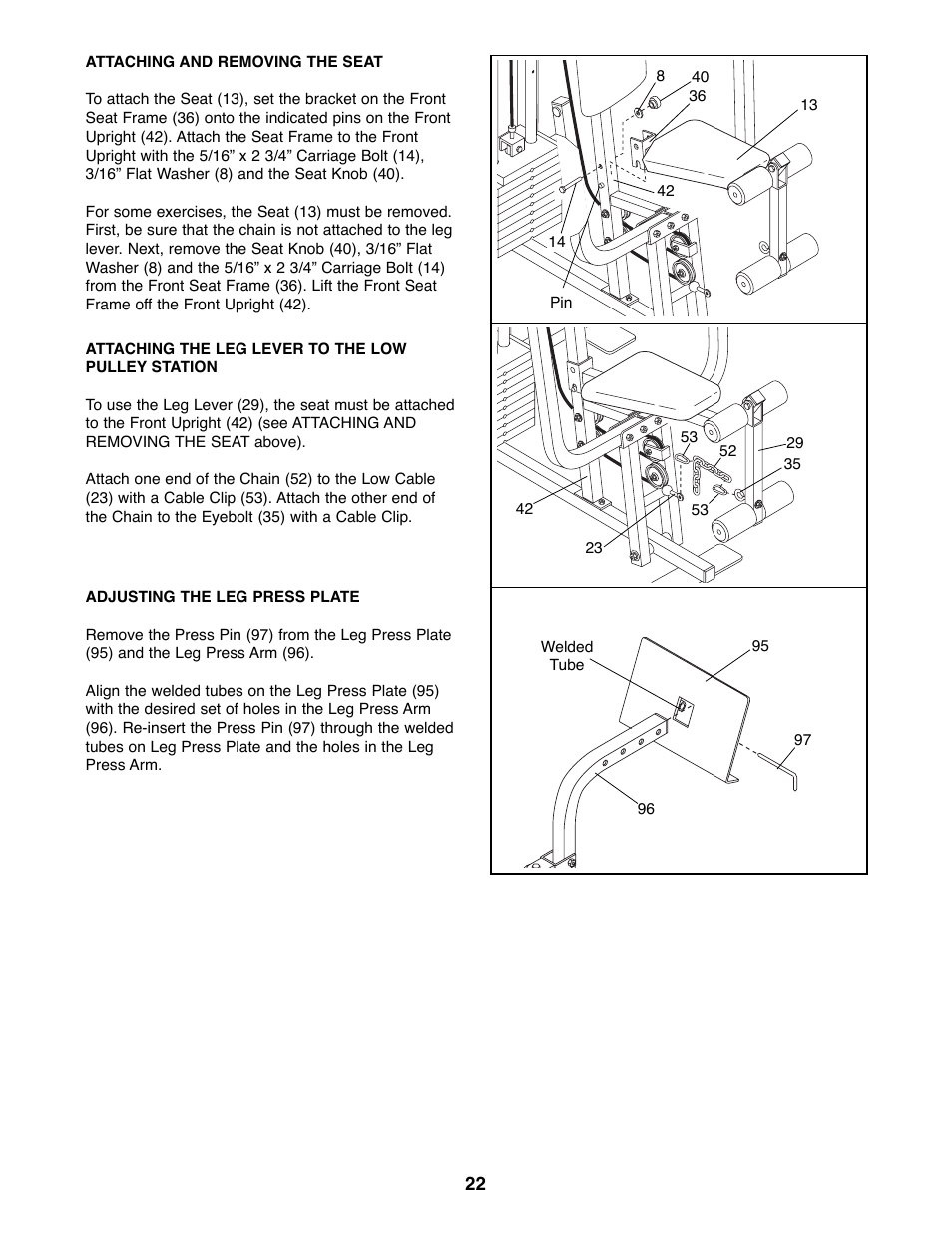 Weider PRO 9400 User Manual | Page 22 / 33