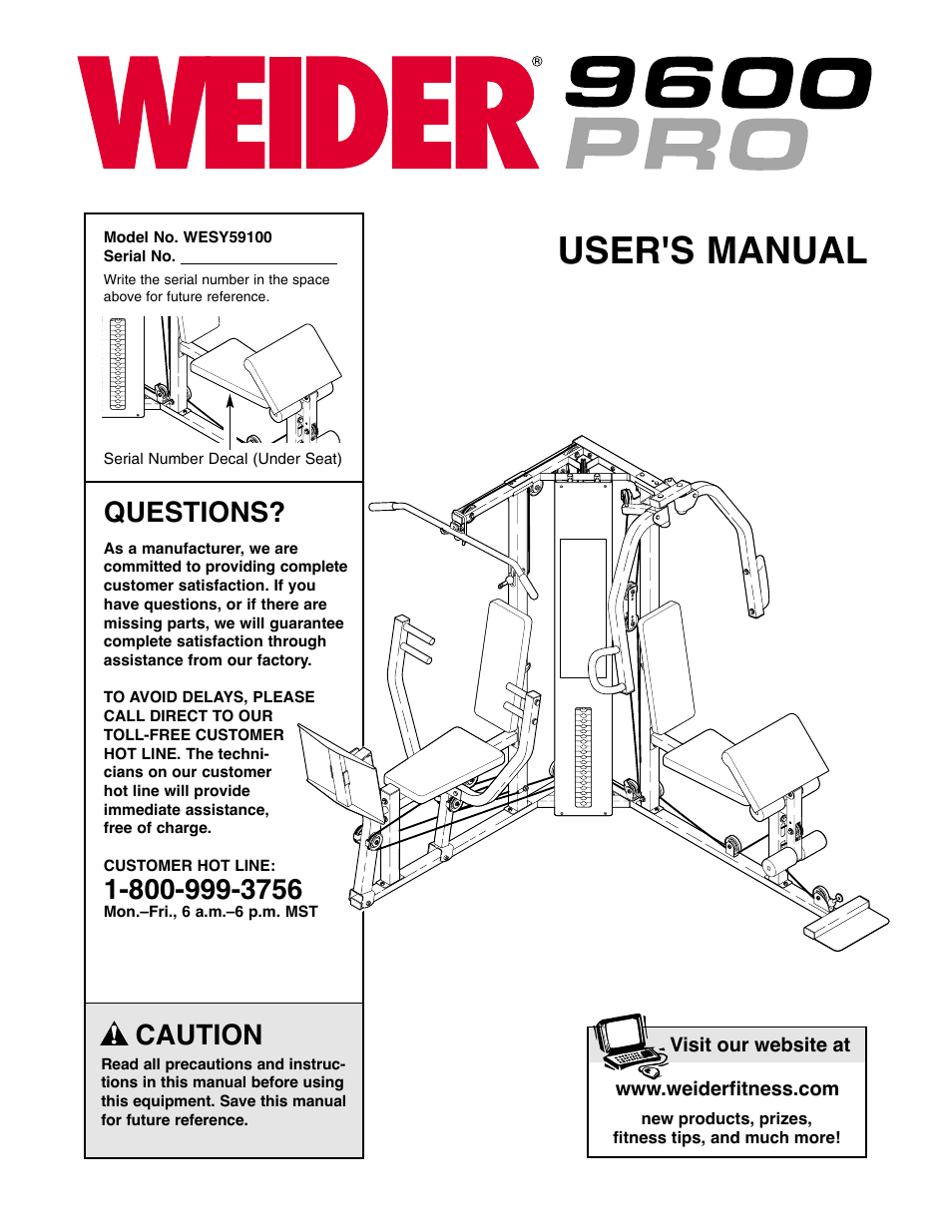 Weider WESY59100 User Manual | 32 pages