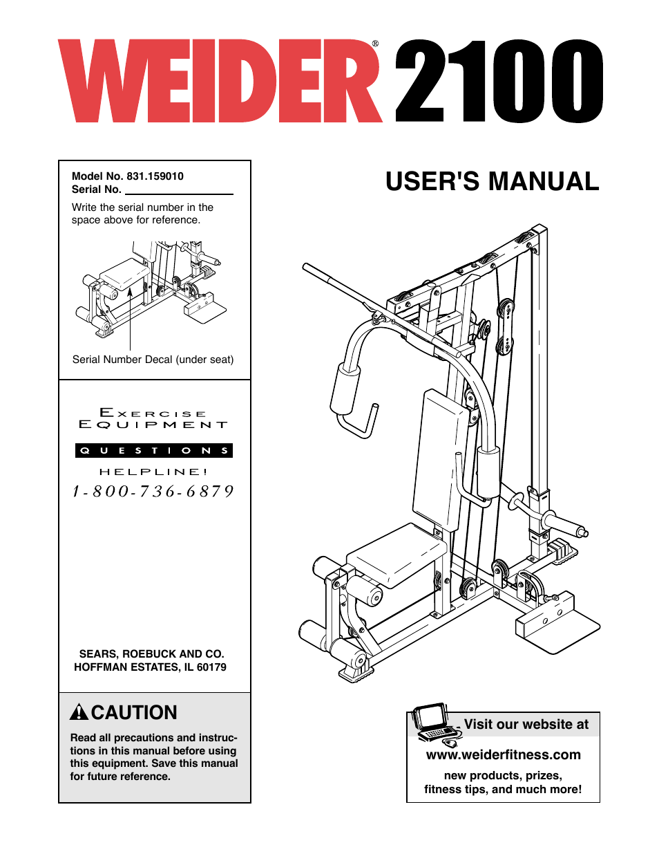 Weider 831.159010 User Manual | 27 pages