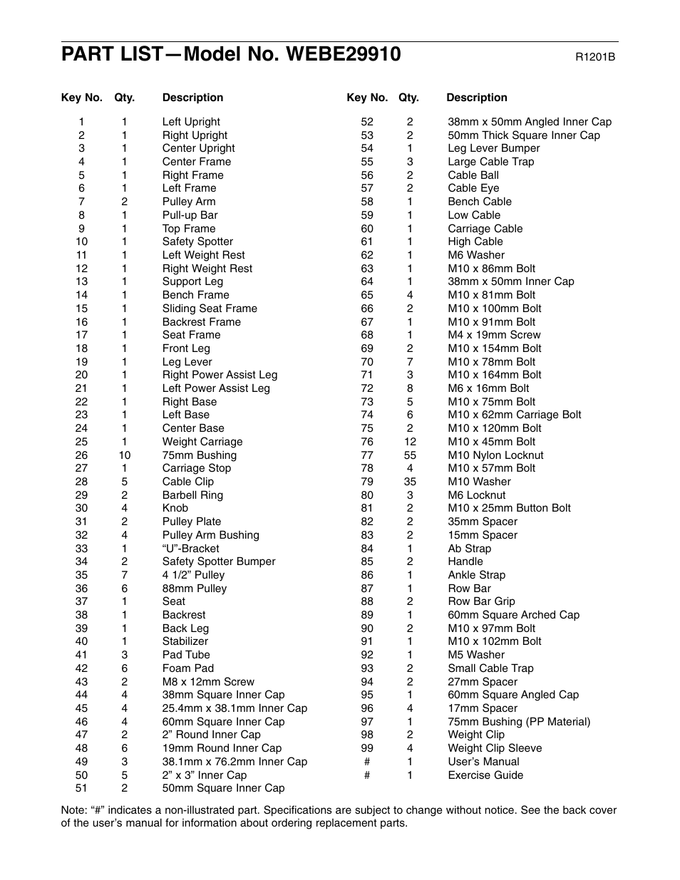 Weider WEBE29910 User Manual | Page 24 / 26