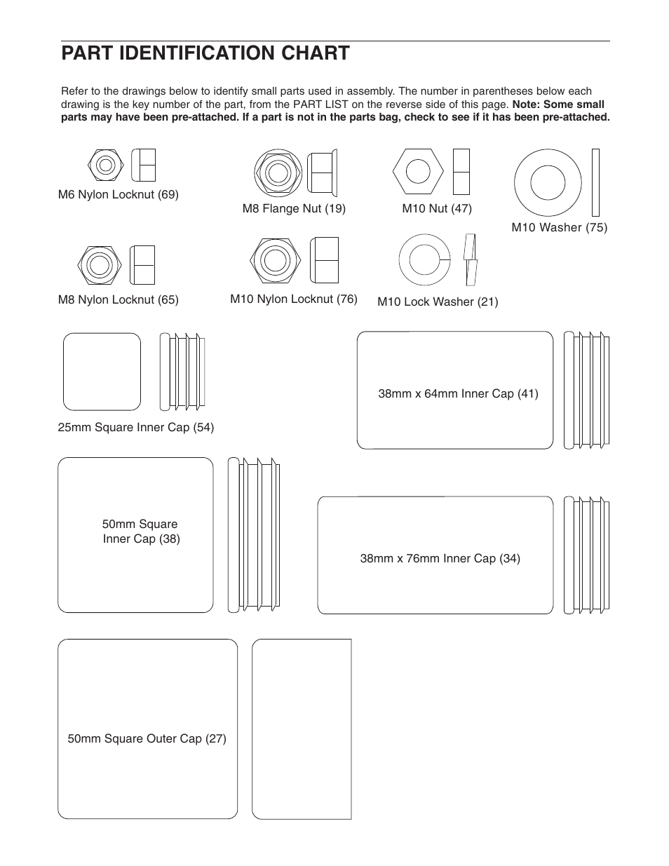 Part identification chart | Weider WESY3873.2 User Manual | Page 20 / 24