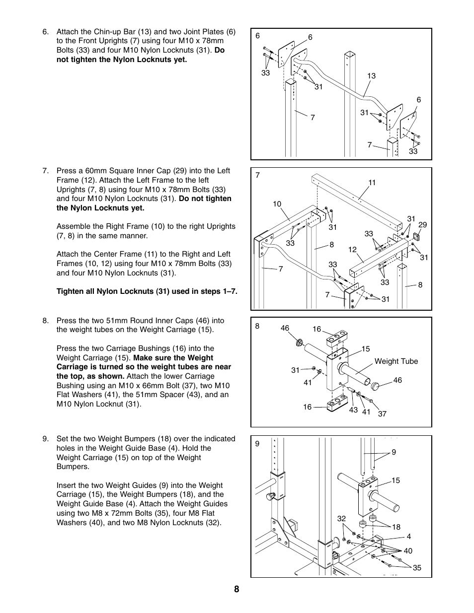 Weider PRO XT75 User Manual | Page 8 / 18
