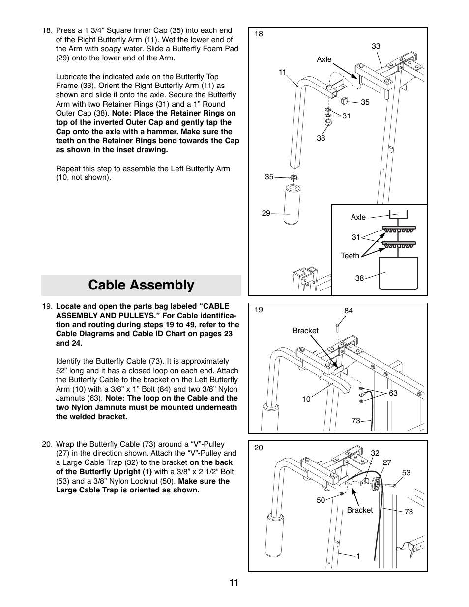 Cable assembly | Weider WESY99490 User Manual | Page 11 / 33