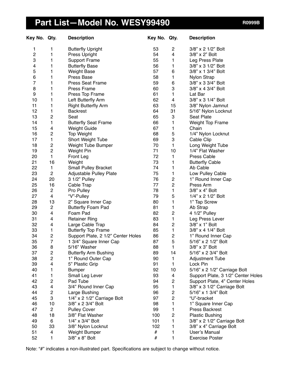 Weider WESY99490 User Manual | Page 31 / 33