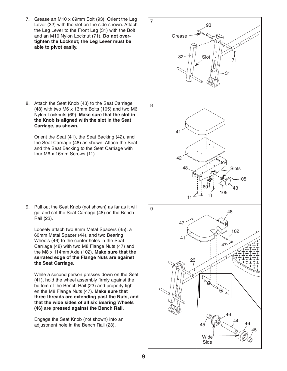 Weider WESY68630 User Manual | Page 9 / 27